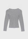 Penic Henley Neck Fleece Ribbed Long Sleeve Tee