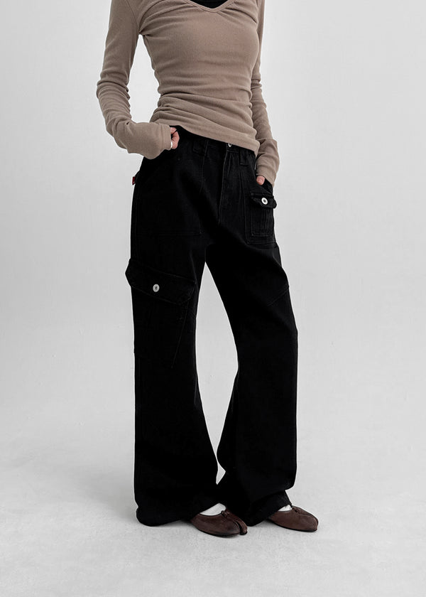 Tatum Pocket Bootcut Cotton Pants