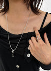 Croan Silver Drop Pendant Necklace