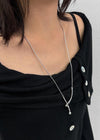 Croan Silver Drop Pendant Necklace