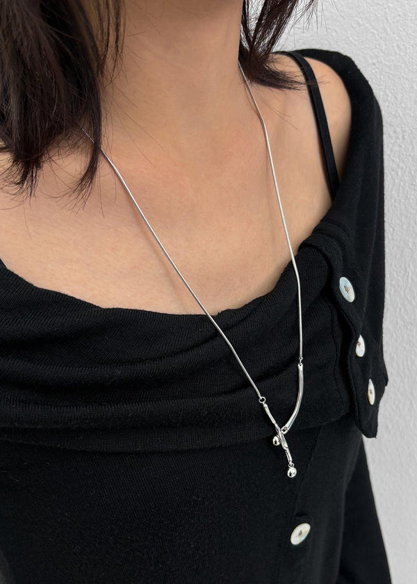 Croan Silver Drop Pendant Necklace