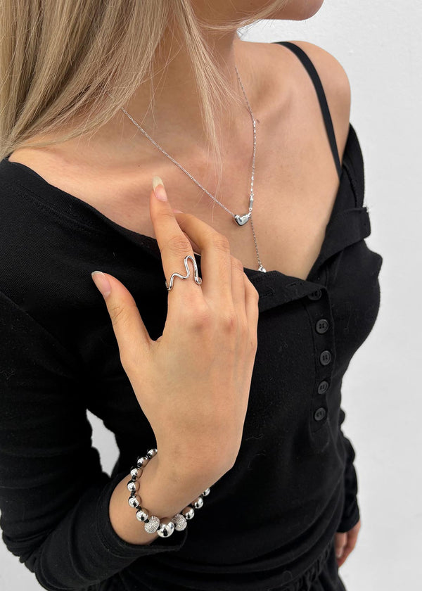Wetty Wave Silver Ring