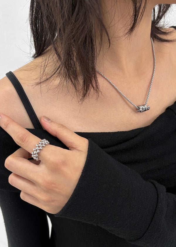 Giselle Bold Silver Ball Ring