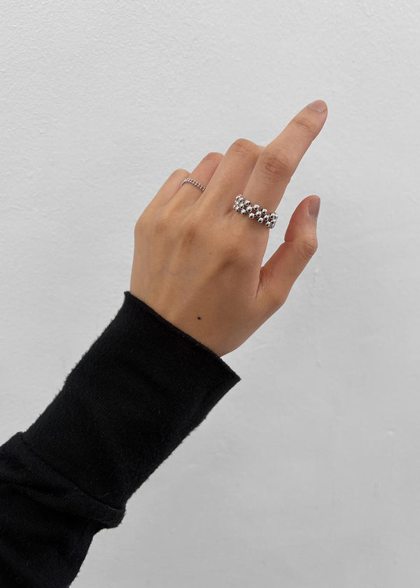 Cherik Mini Silver Ball Knot Ring