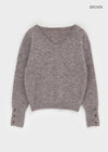 Rohendi V-neck Button Wool Knit