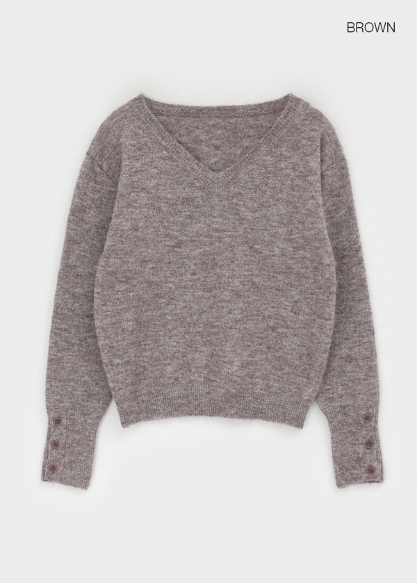 Rohendi V-neck Button Wool Knit