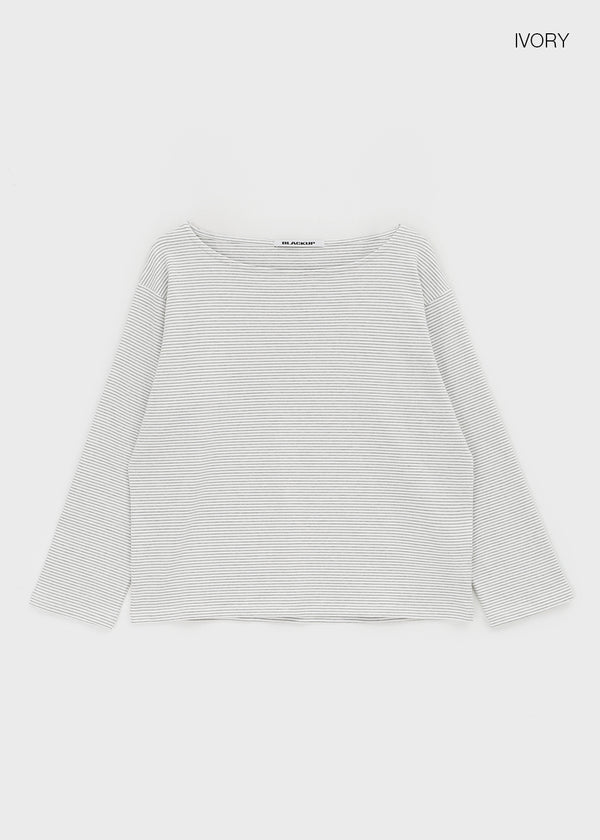 [MADE] Koyu Stripe Boat Neck Long Sleeve T-Shirt