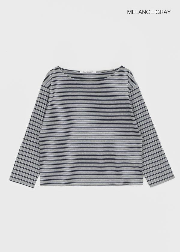[MADE] Koyu Stripe Boat Neck Long Sleeve T-Shirt