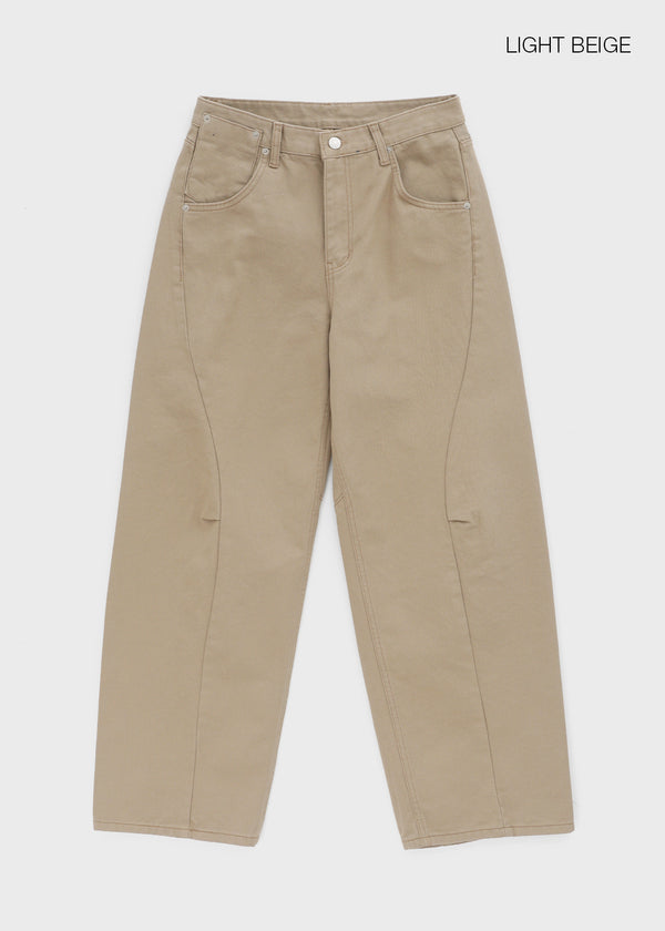 Light Back Pocket Cut Wide Pants