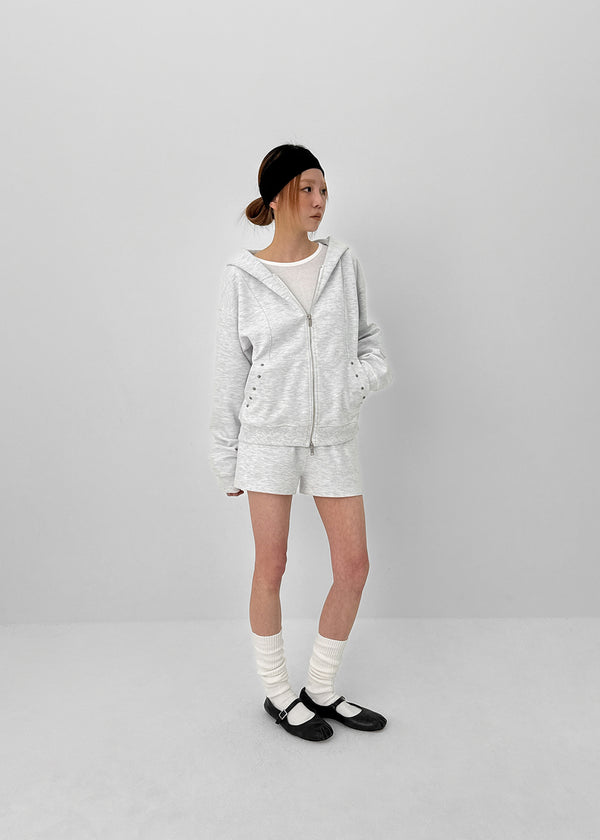 [MADE] Plain Cotton Hooded Zip-up