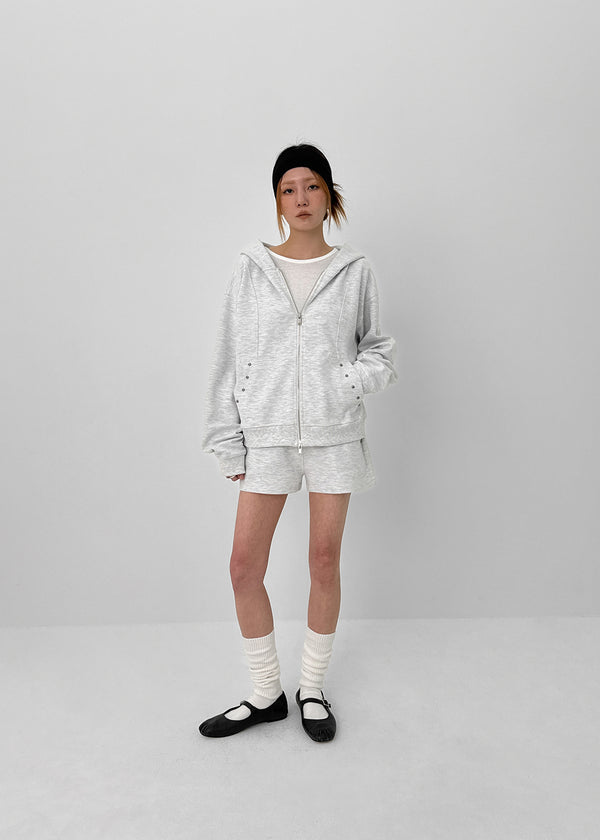 [MADE] Plain Cotton Hooded Zip-up