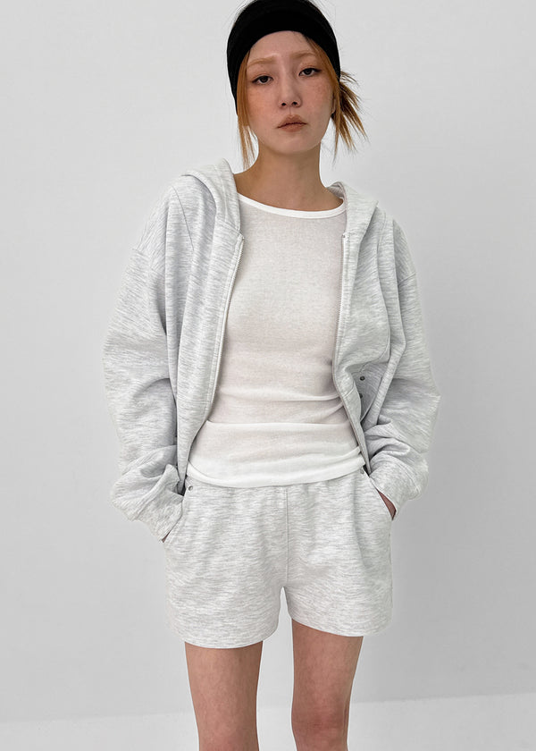 [MADE] Plain Cotton Hooded Zip-up