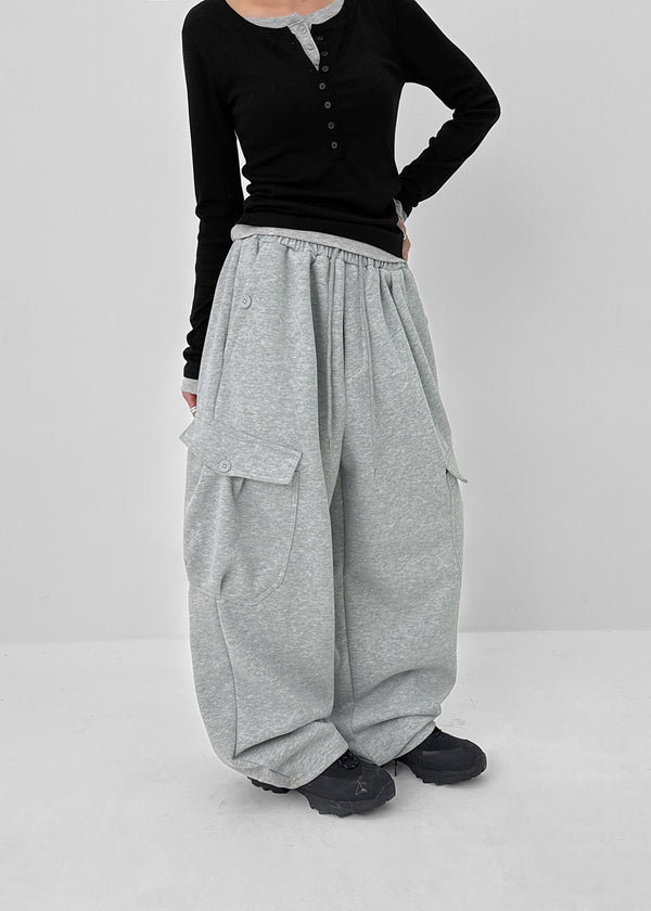 (UNISEX) Rotun Cargo Wide Banding Pants