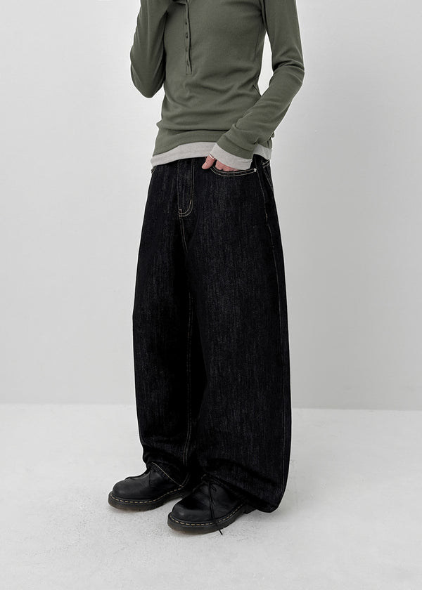 Okiwa Non-fade Bijo Wide Denim Pants