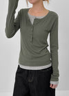[MADE] Yuriae Layered Henley Long-Sleeve Tee