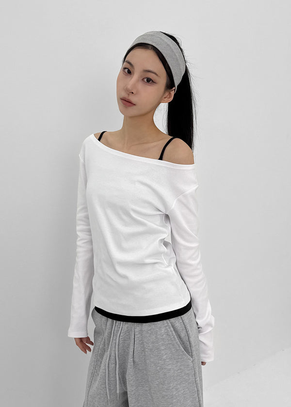 [MADE] Acni Off-shoulder Long Sleeve T-shirt