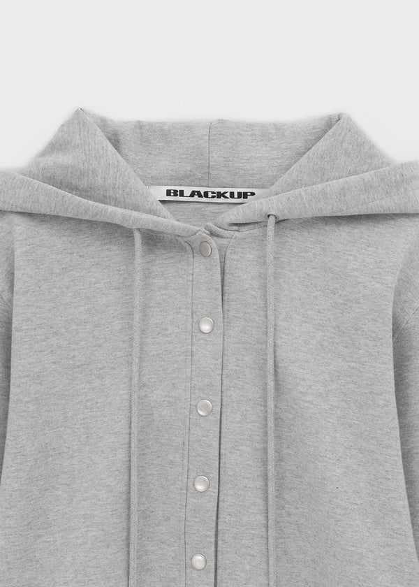 [MADE] Plain Cotton Snap Hooded Jumper