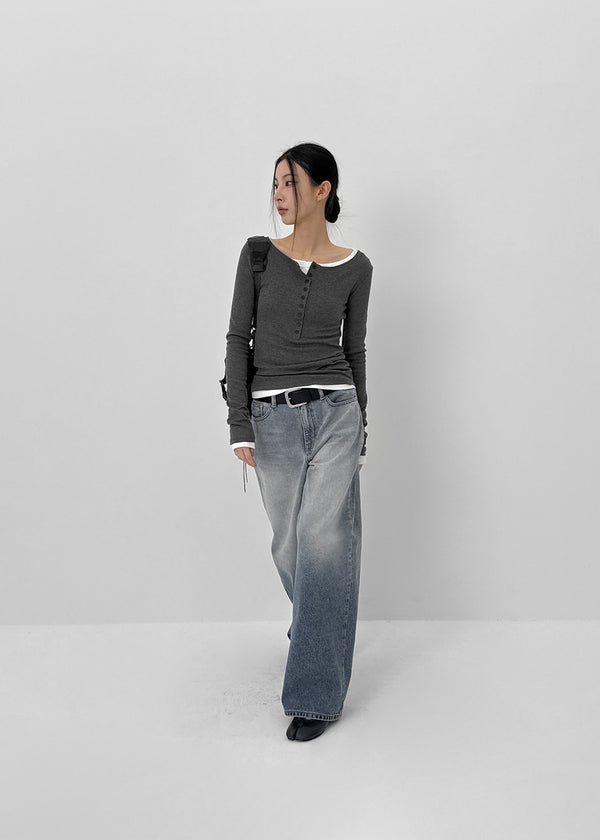 Koea Washed Wide Denim Pants