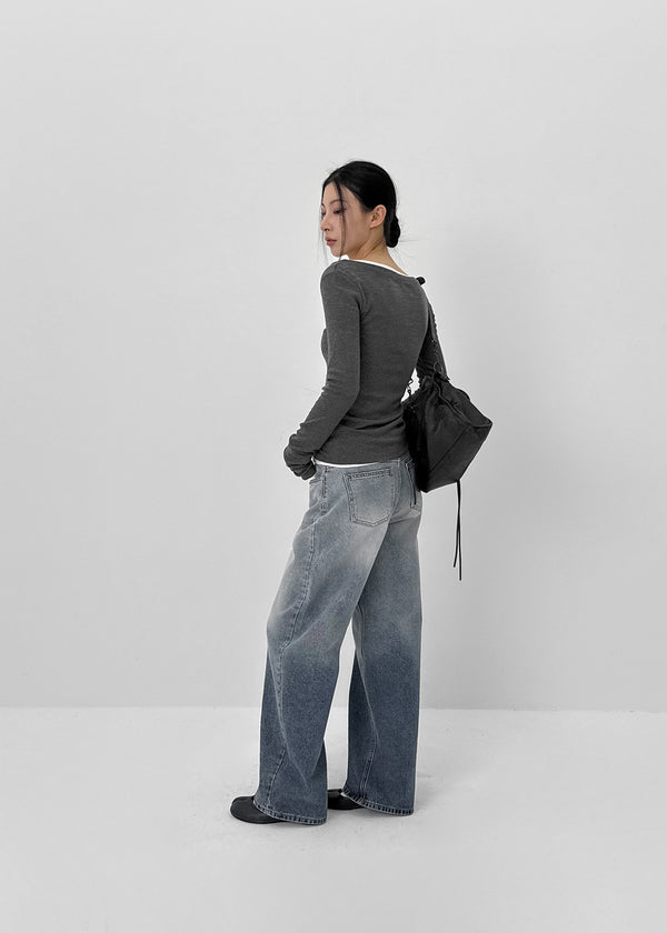 Koea Washed Wide Denim Pants