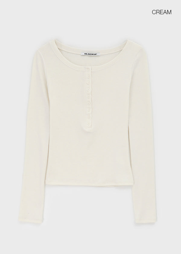 [MADE] Keshire Button Long Sleeve T-shirt