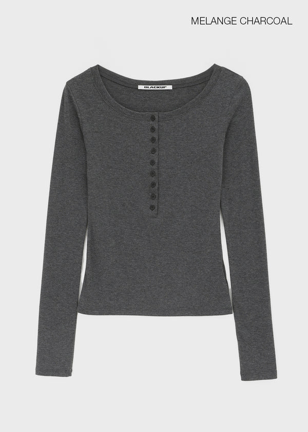 [MADE] Keshire Button Long Sleeve T-shirt