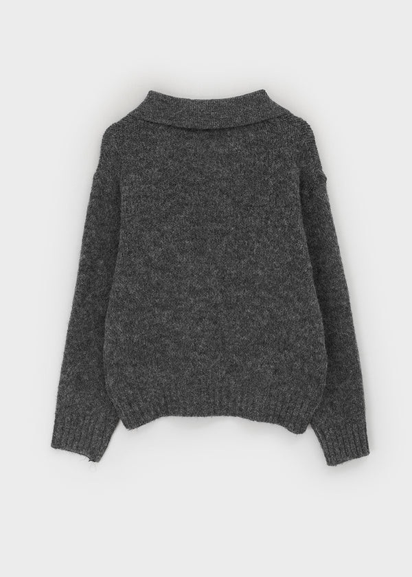 Yelper Wool Open Collar Knit