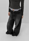 Cloud Strap Wide Denim Pants