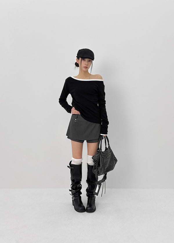 [MADE] Acni Off-shoulder Long Sleeve T-shirt