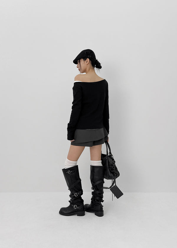 [MADE] Acni Off-shoulder Long Sleeve T-shirt