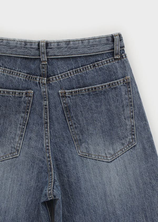 Damong Folding Wide Denim Pants