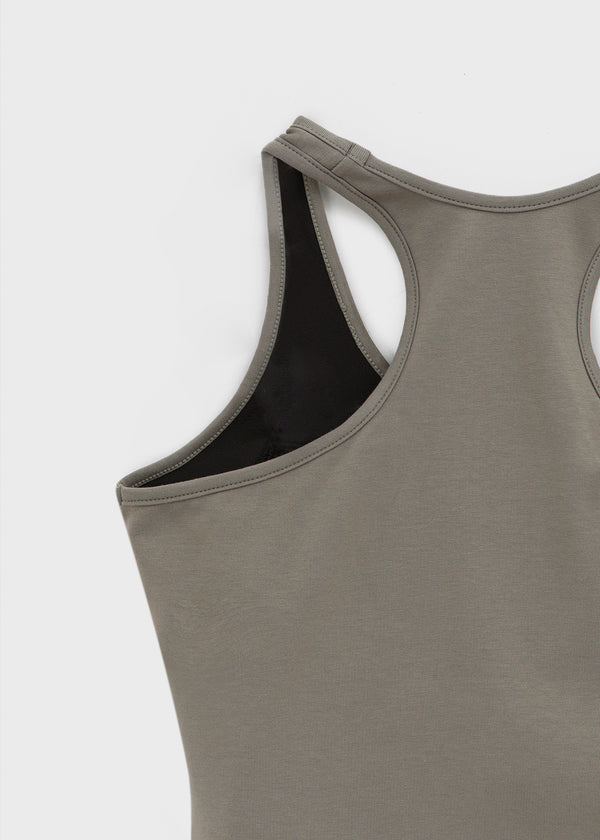[B-BASIC] Basic Cotton Span Mango Halter Neck Sleeveless (Built-in Cap)