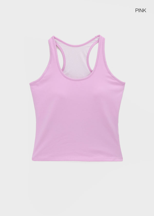 [B-BASIC] Basic Cotton Span Mango Halter Neck Sleeveless (Built-in Cap)