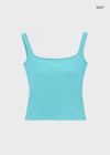 [B-BASIC] Basic Cotton Span Square Neck Sleeveless (Built-in Cap)