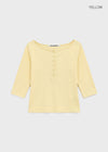 [B-BASIC] Tension Standard Henley Neck 3/4 Sleeve T-shirt (2size)