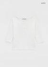 [B-BASIC] Tension Standard Henley Neck 3/4 Sleeve T-shirt (2size)