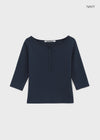 [B-BASIC] Tension Standard Henley Neck 3/4 Sleeve T-shirt (2size)
