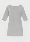 [B-BASIC] Tension Standard Henley Neck 3/4 Sleeve Mini Dress (2 SIZE)