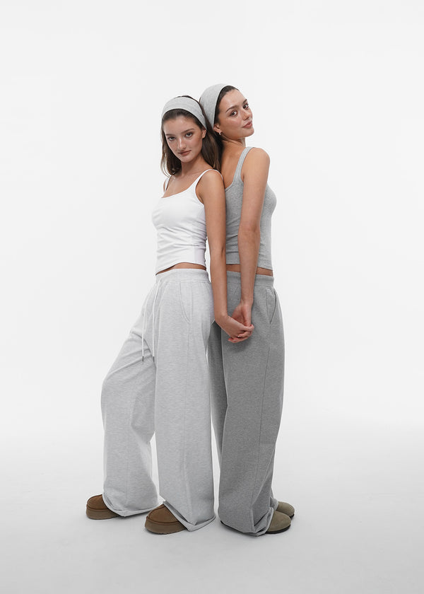 [B-BASIC] Mid-Sweat Cut-Out Wide Pants