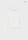[B-BASIC] Tension Standard Slim U-Neck Long Sleeve Tee (2 SIZE)