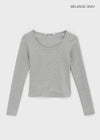 [B-BASIC] Tension Standard Slim U-Neck Long Sleeve Tee (2 SIZE)