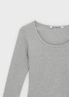 [B-BASIC] Tension Standard Slim U-Neck Long Sleeve Tee (2 SIZE)