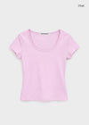 [B-BASIC] Tension Standard Slim U-Neck Short Sleeve Tee (2 SIZE)