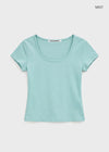 [B-BASIC] Tension Standard Slim U-Neck Short Sleeve Tee (2 SIZE)