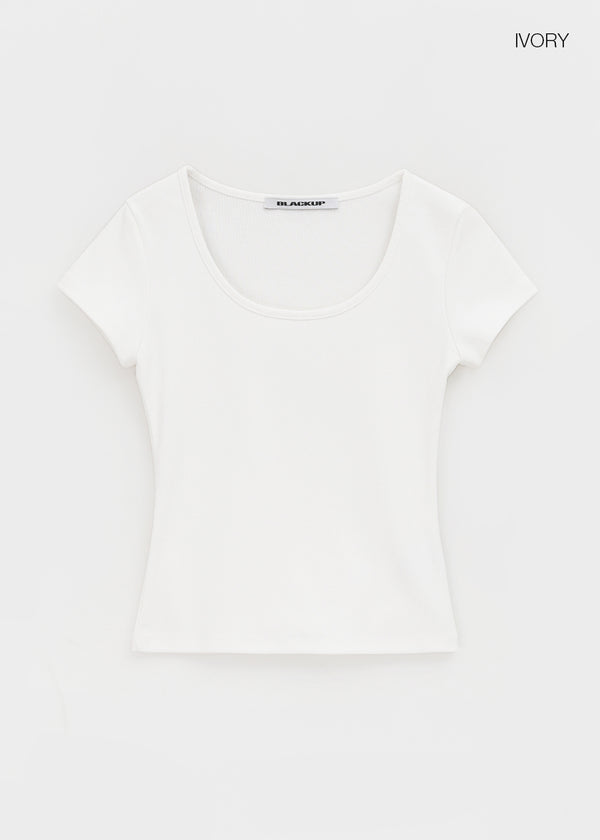 [B-BASIC] Tension Standard Slim U-Neck Short Sleeve Tee (2 SIZE)