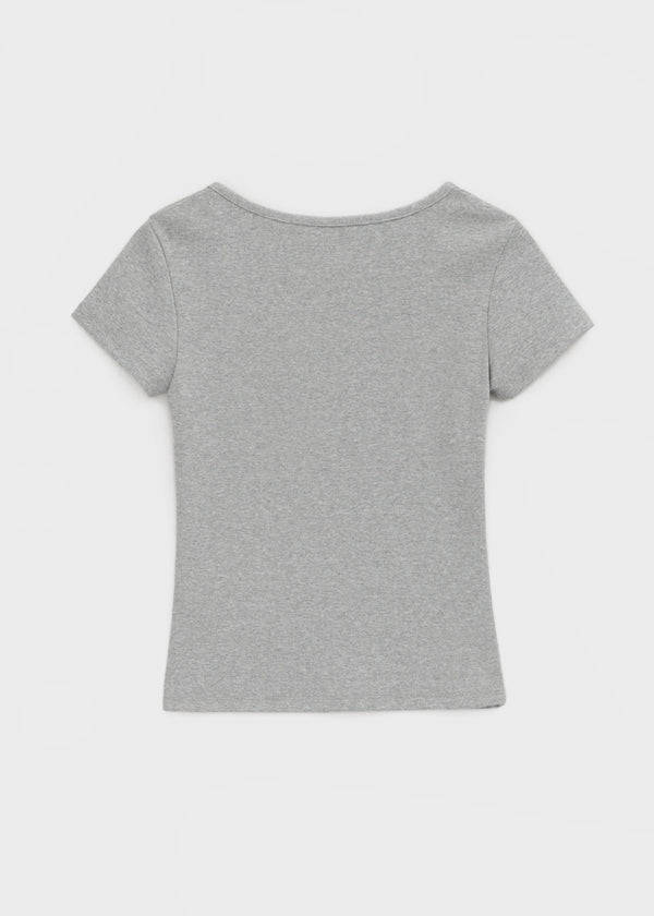 [B-BASIC] Tension Standard Slim U-Neck Short Sleeve Tee (2 SIZE)