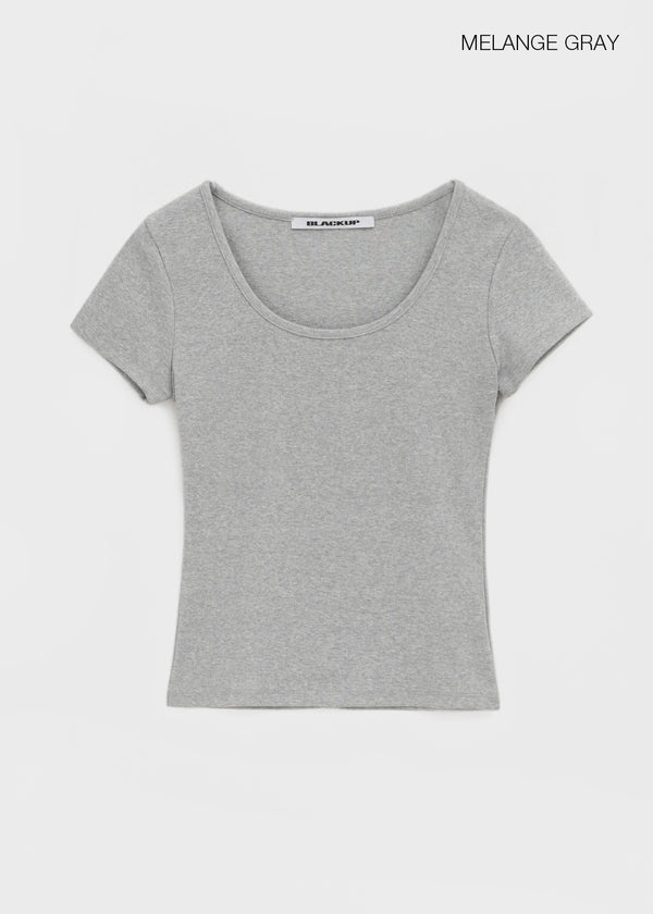 [B-BASIC] Tension Standard Slim U-Neck Short Sleeve Tee (2 SIZE)