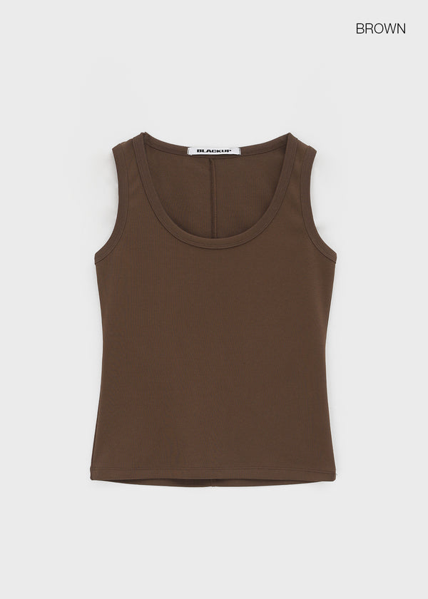 [B-BASIC] Tension Standard Back-Seam U-Neck Sleeveless Top (2 SIZE)