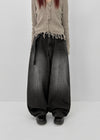 Funnuff Belt Balloon Wide Denim Pants
