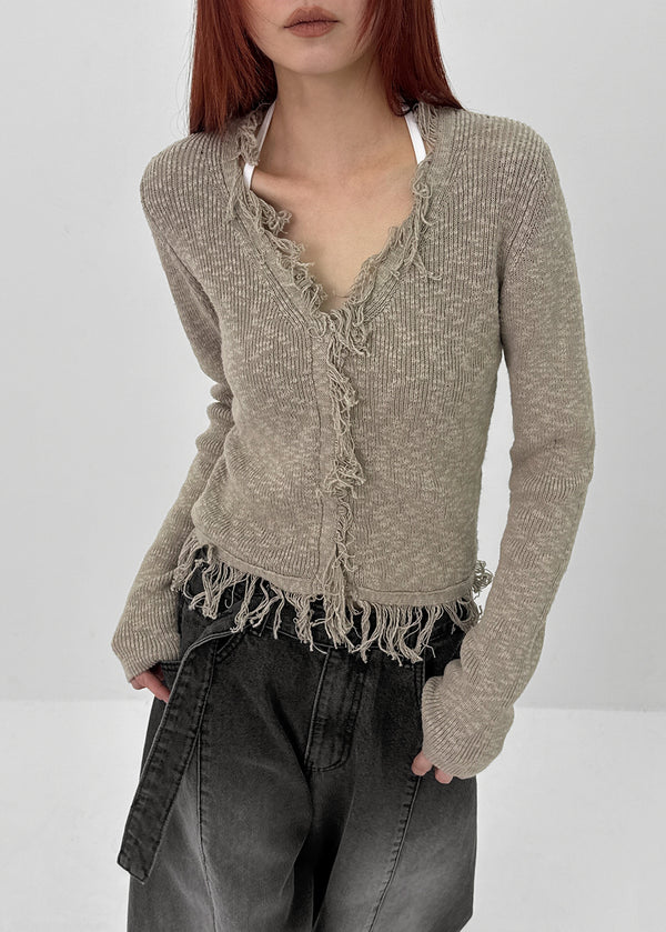 Le Tu V-neck Knit Cardigan