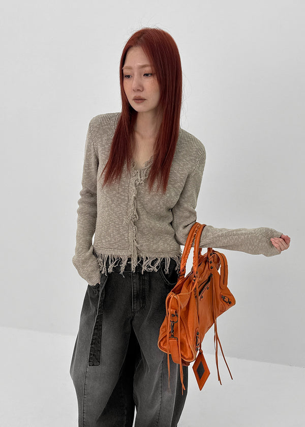 Le Tu V-neck Knit Cardigan